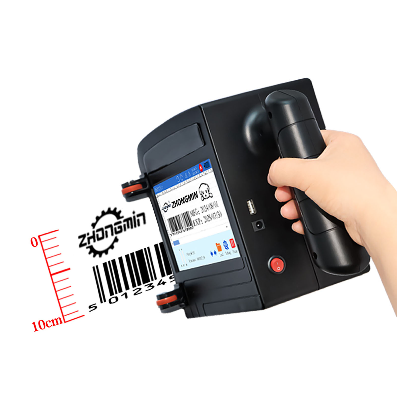 ZM-C100 10CM Portable Handheld - Barcode Printer ulasan dan harga